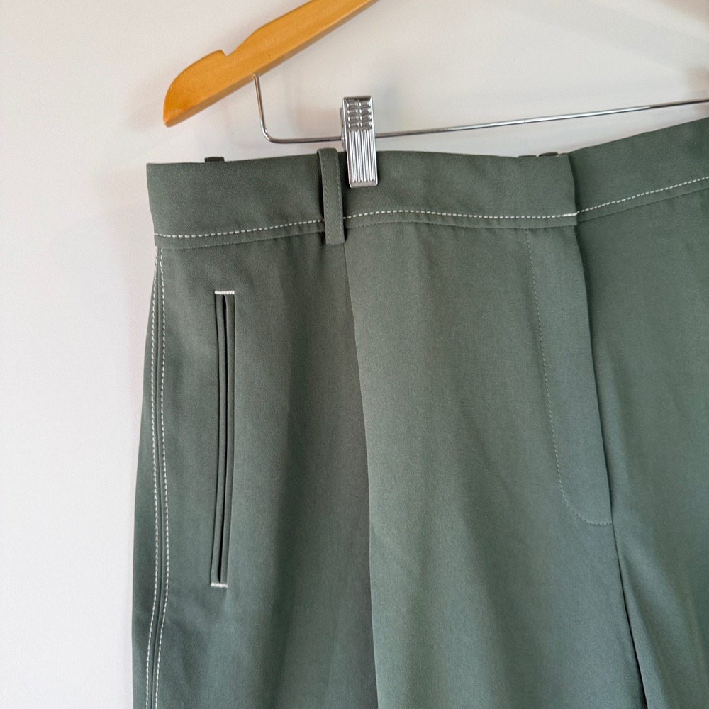 M.M.LaFleur Arlo Breeze Pant Women 16 Dusty Pine Wide Leg Everyday Crepe Cropped - Picture 5 of 16